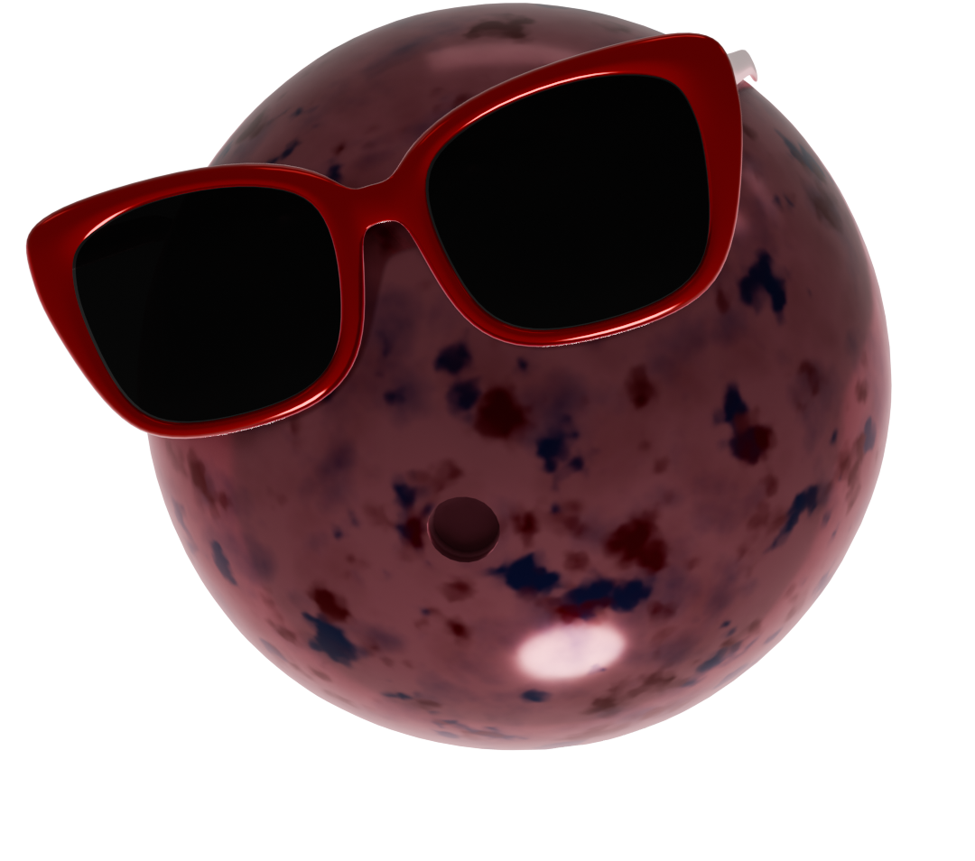 Bowling ball with sunglasses